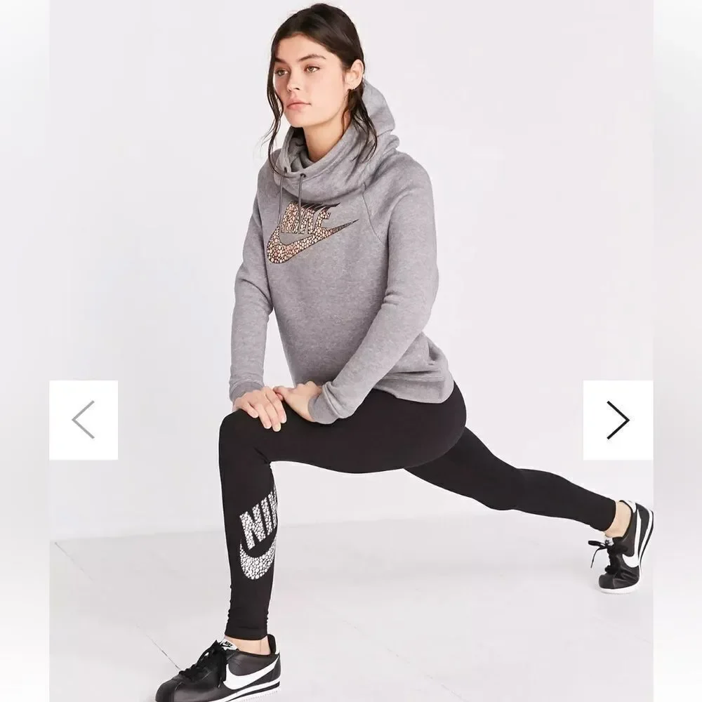 NIKE black and silver Leg-A-See GX1 Foil Legging size S.